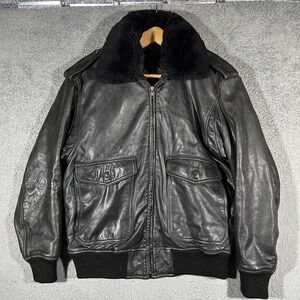 Vintage 80's Abercrombie and Fitch LEATHER G-1 BOMBER FLIGHT JACKET Men's MEDIUM